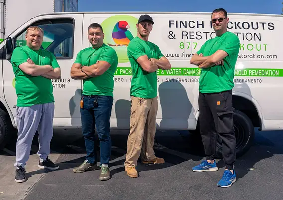 Water damage restoration crew in La Mesa