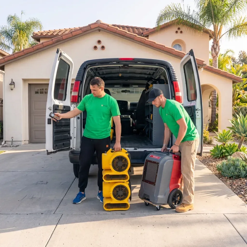 Water damage drying crew in La Mesa